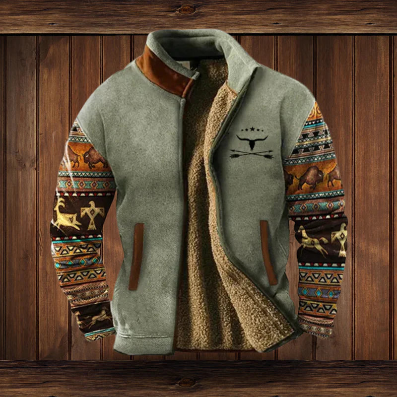 Herrenjacke im Freizeitstil mit gestepptem Futter und bunten Ärmeln | J&B - 1 - Jasminaboutique.com