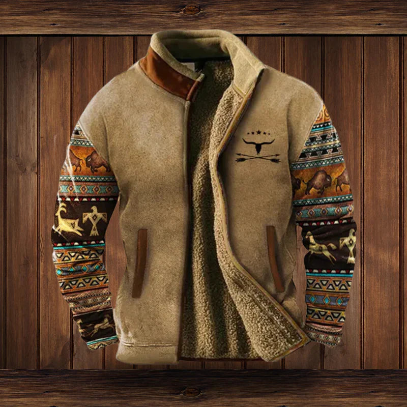 Herrenjacke im Freizeitstil mit gestepptem Futter und bunten Ärmeln | J&B - 6 - Jasminaboutique.com