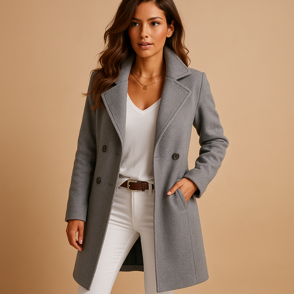Damen Longline-Jacke mit taillierter Passform und elegantem Kragen | J&B - 1 - Jasminaboutique.com