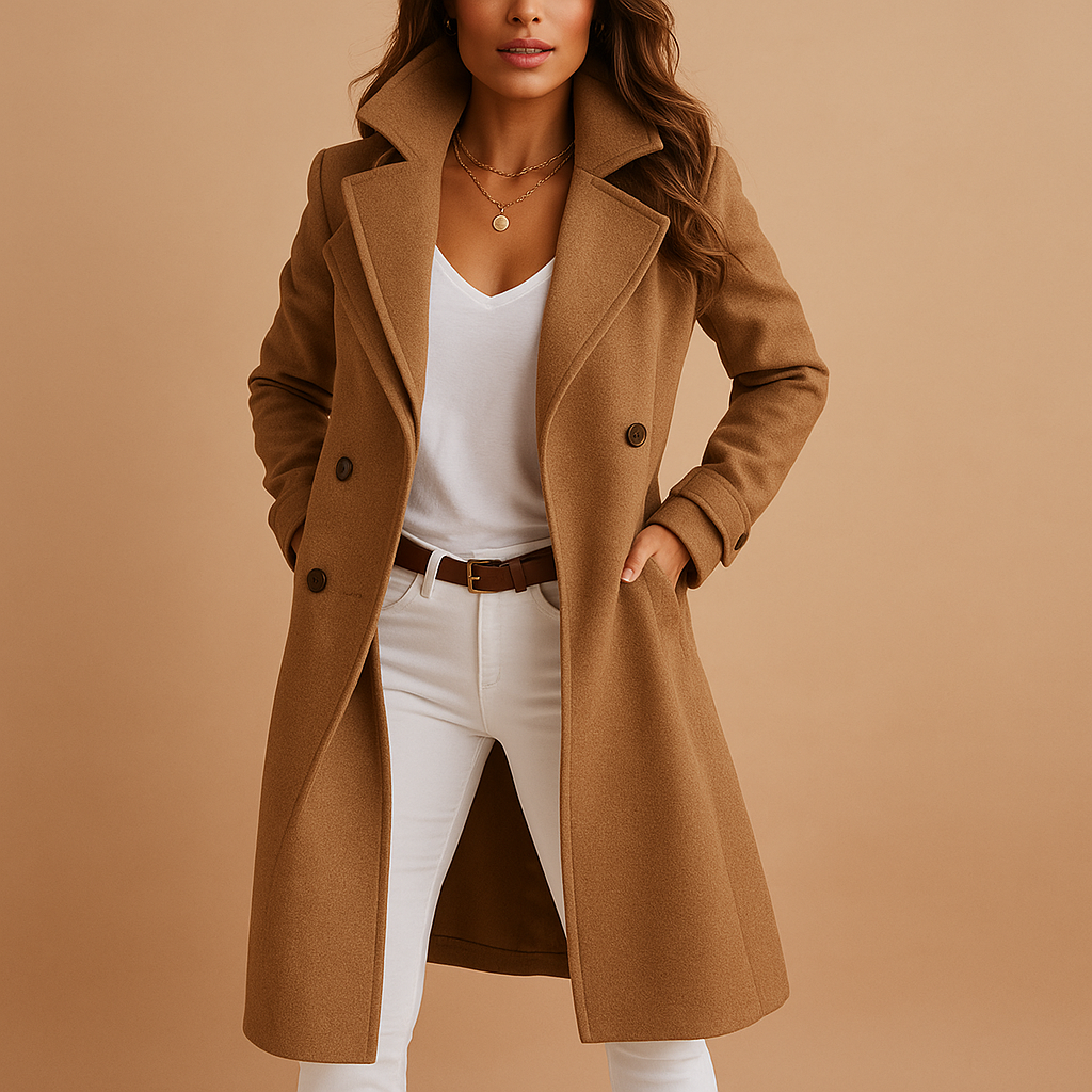 Damen Longline-Jacke mit taillierter Passform und elegantem Kragen | J&B - 2 - Jasminaboutique.com