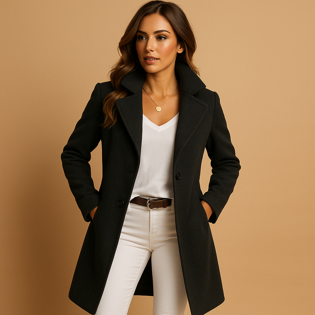Damen Longline-Jacke mit taillierter Passform und elegantem Kragen | J&B - 3 - Jasminaboutique.com
