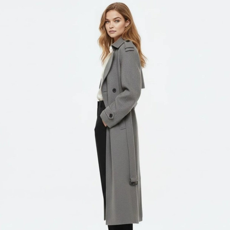 Trenchcoat Damen mit Gürtel und taillierter Passform | J&B - 4 - Jasminaboutique.com