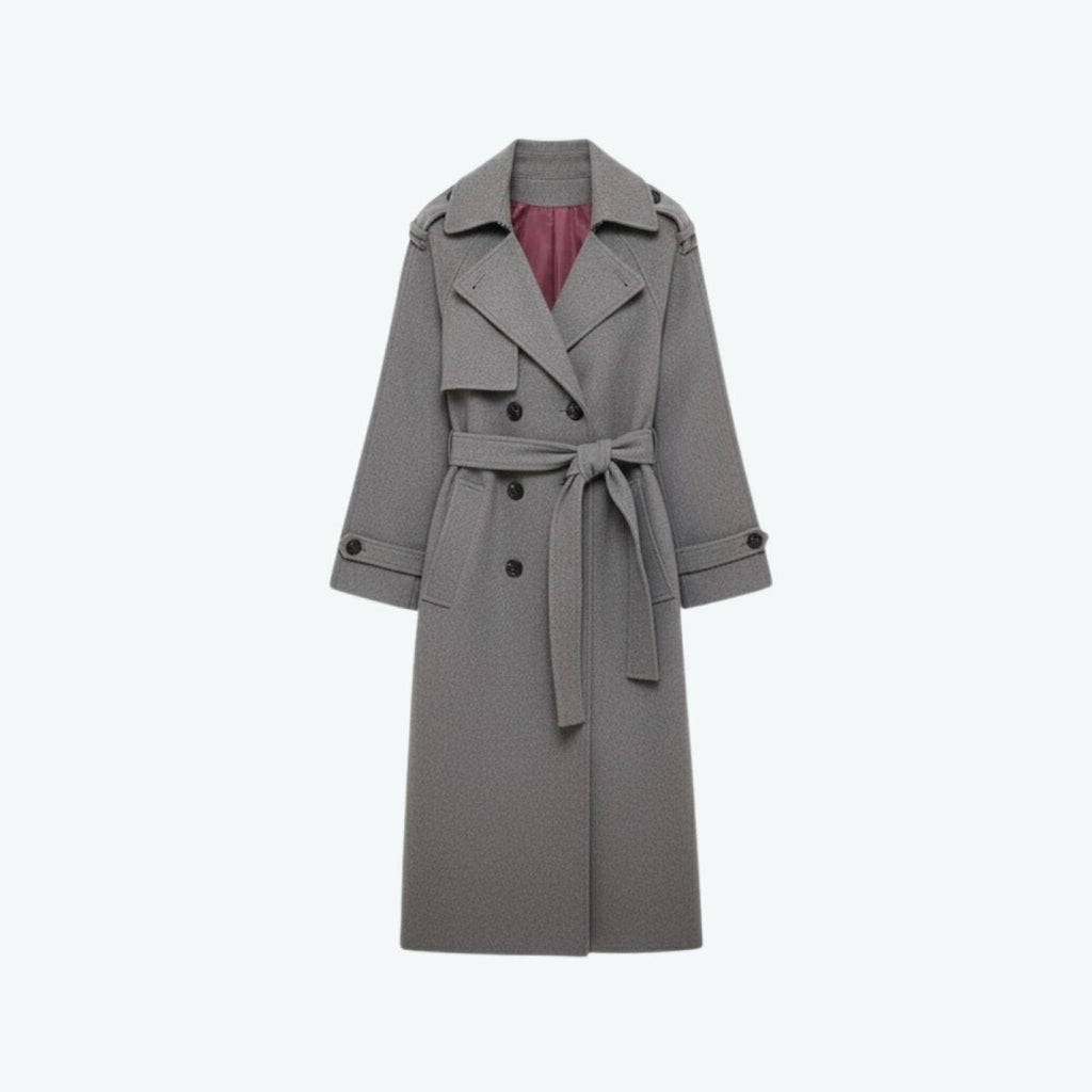 Trenchcoat Damen mit Gürtel und taillierter Passform | J&B - 6 - Jasminaboutique.com