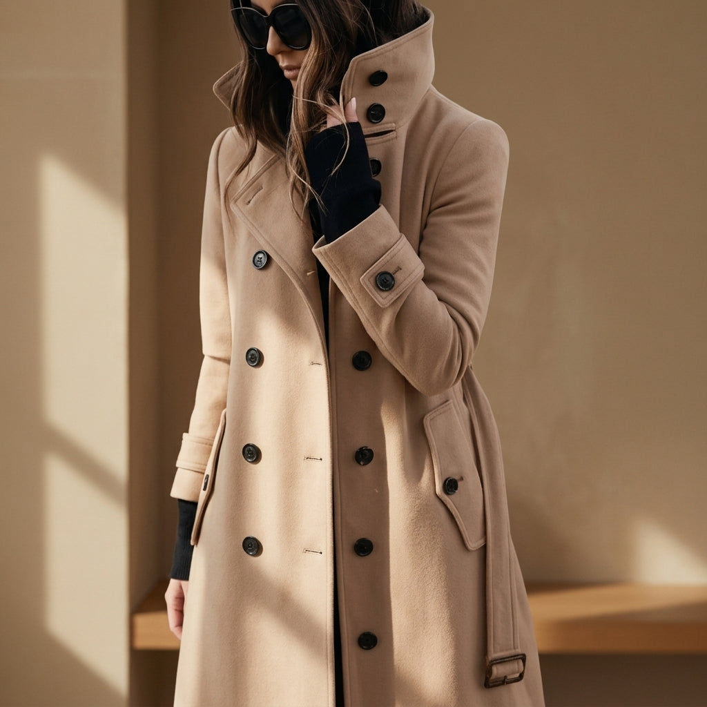 Trenchcoat Damen in taillierter Passform mit Zweireiher-Verschluss | J&B - 2 - Jasminaboutique.com