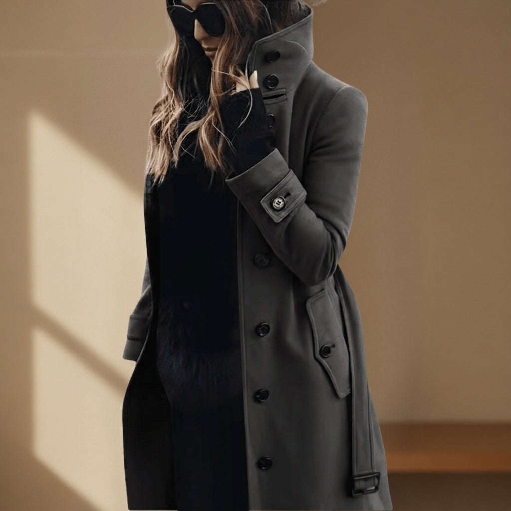 Trenchcoat Damen in taillierter Passform mit Zweireiher-Verschluss | J&B - 3 - Jasminaboutique.com
