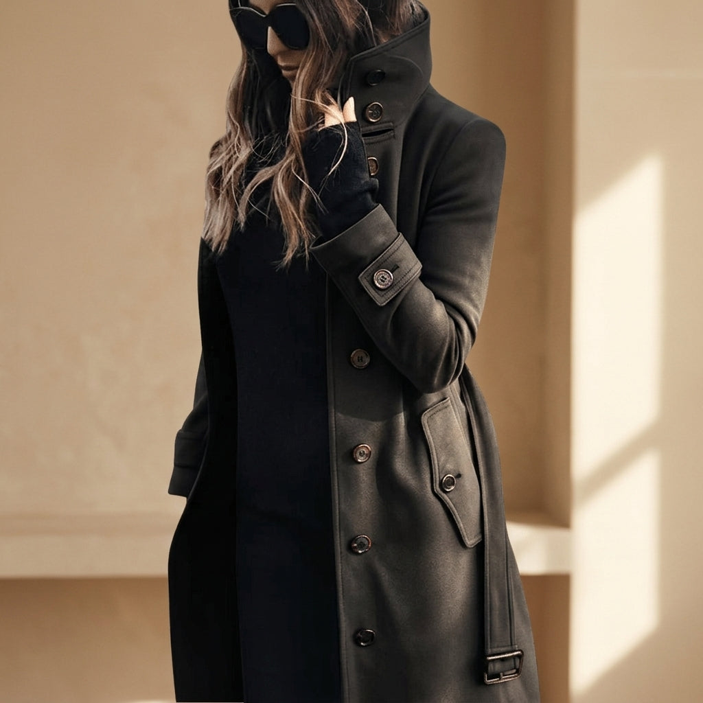 Trenchcoat Damen in taillierter Passform mit Zweireiher-Verschluss | J&B - 4 - Jasminaboutique.com