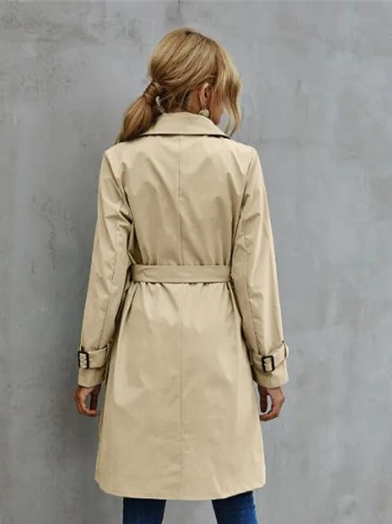 Trenchcoat Damen, klassischer Schnitt mit Taillengürtel | J&B - 2 - Jasminaboutique.com