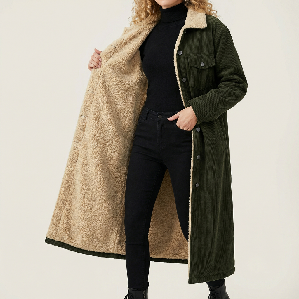 Jeansjacke Damen im Longline-Stil mit kuscheligem Futter | J&B - 4 - Jasminaboutique.com