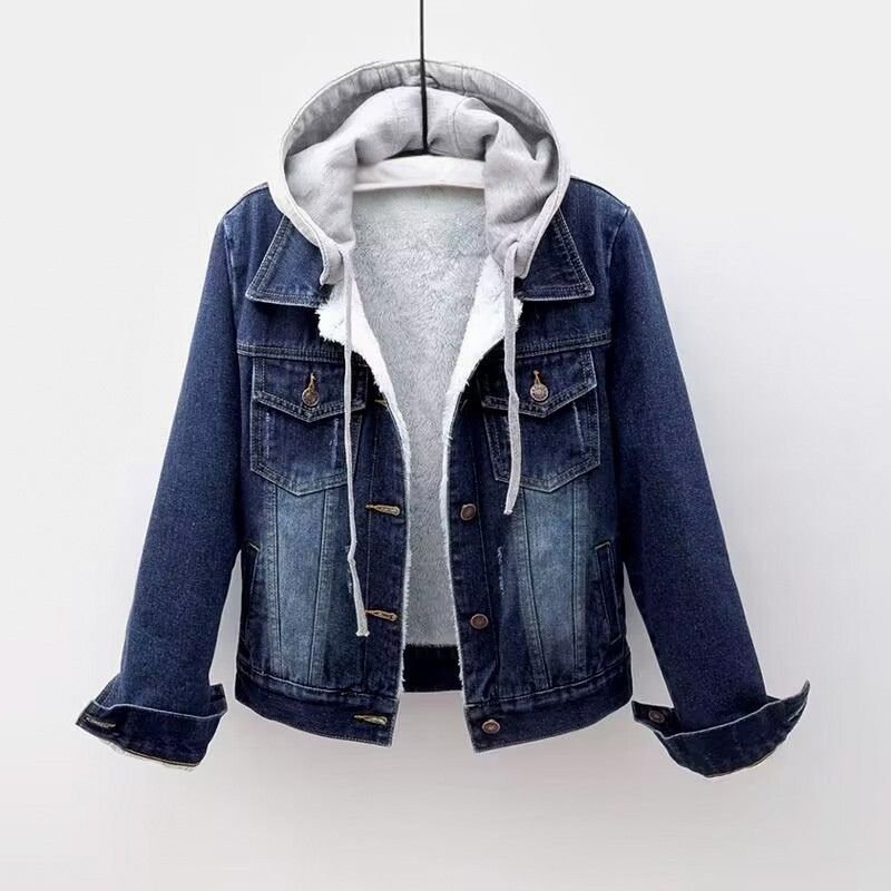 Jeansjacke Damen mit Kapuze und lässigem Schnitt | J&B - 4 - Jasminaboutique.com