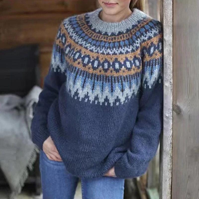 Kuscheliger Damenpullover mit Fair-Isle-Muster und lockerer Passform | J&B - 2 - Jasminaboutique.com