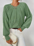 Pullover Damen mit Zopfmuster und langen Ärmeln | J&B - 1 - Jasminaboutique.com