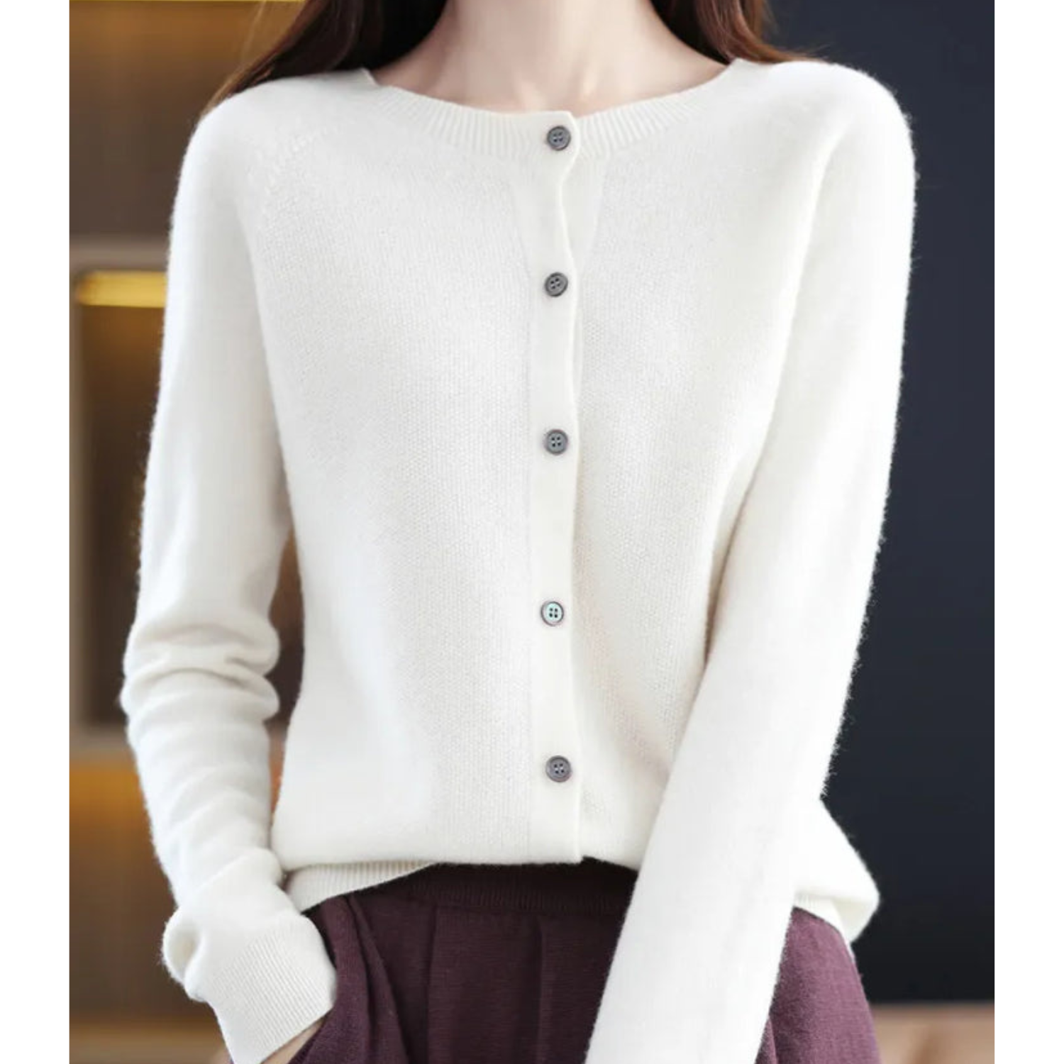 Damen Cardigan mit Knopfleiste und lässiger Passform | J&B - 5 - Jasminaboutique.com