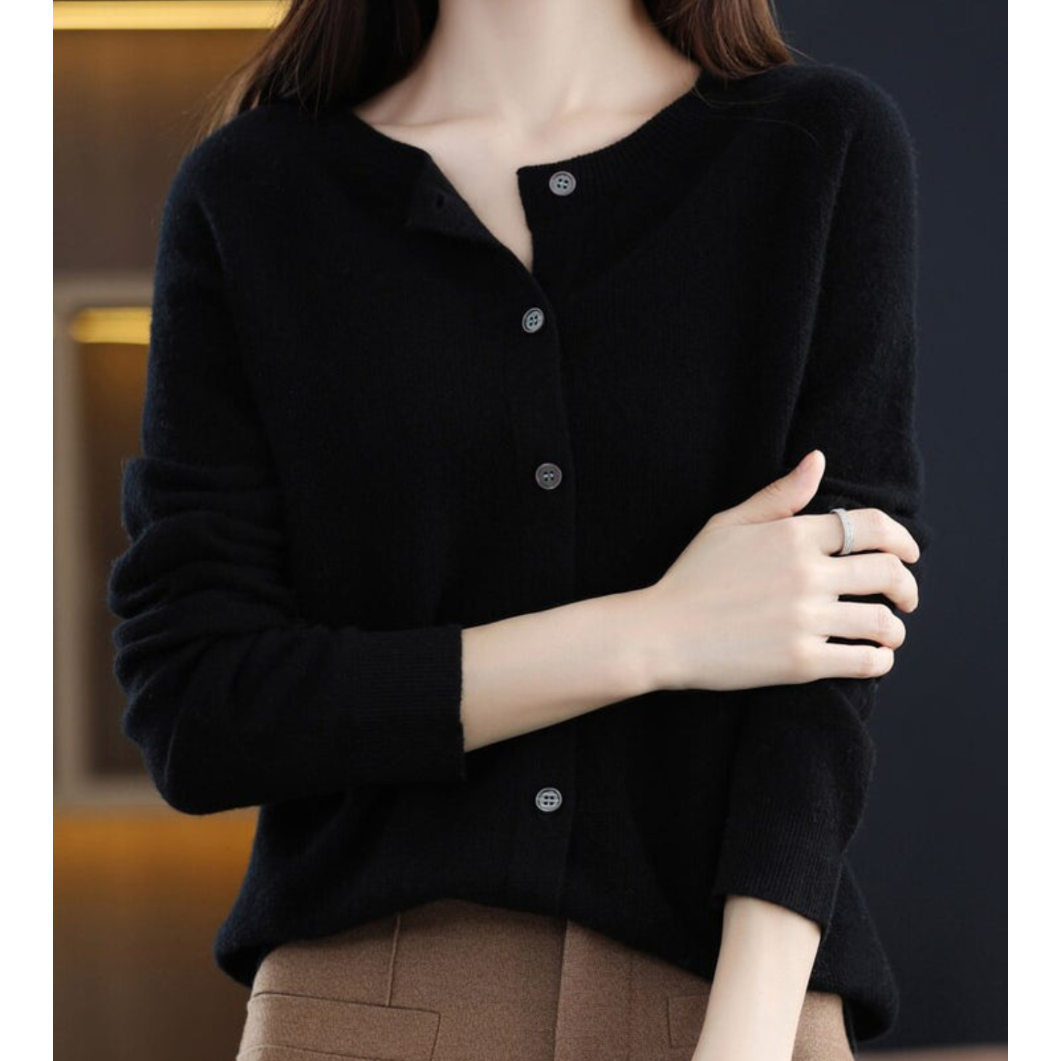 Damen Cardigan mit Knopfleiste und lässiger Passform | J&B - 6 - Jasminaboutique.com