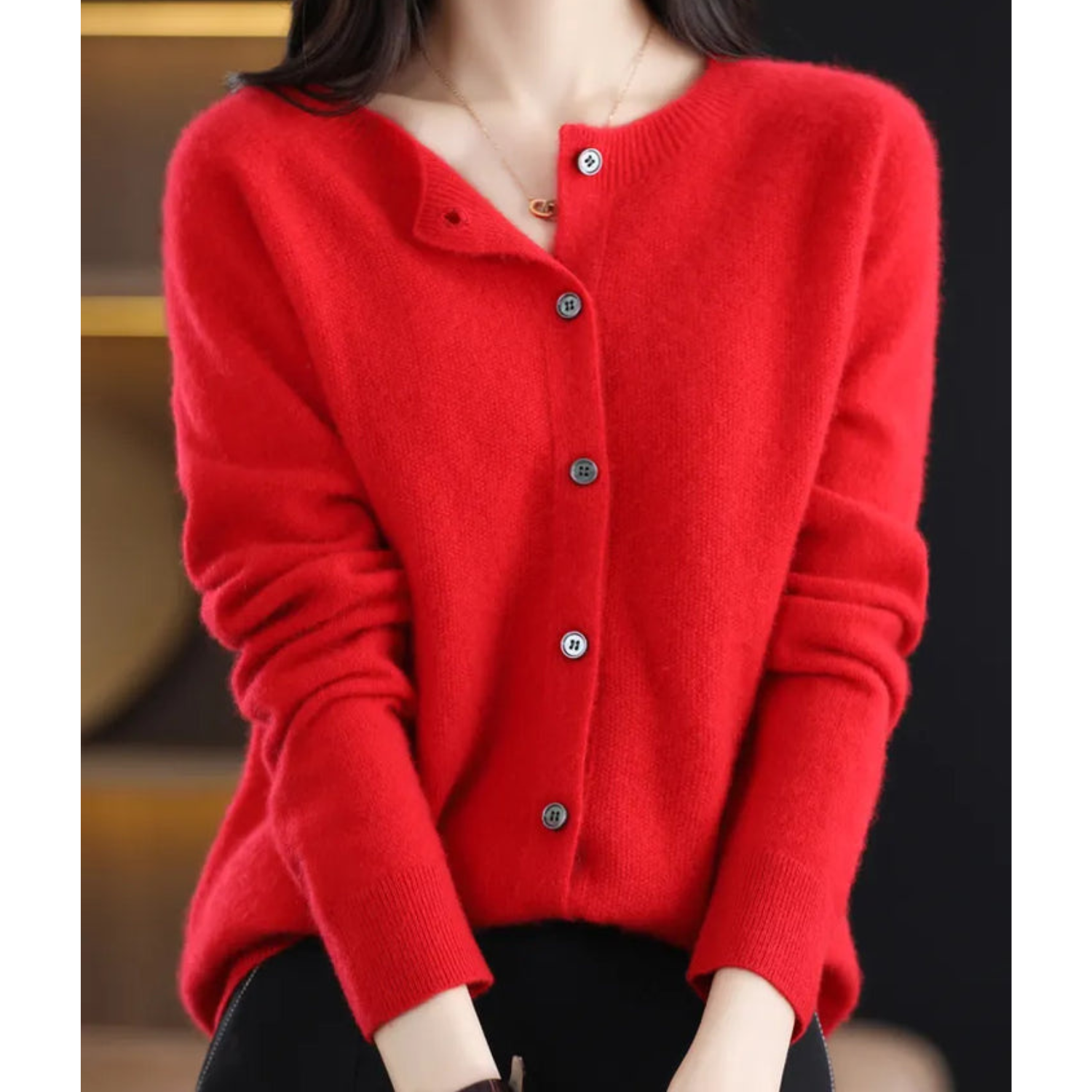 Damen Cardigan mit Knopfleiste und lässiger Passform | J&B - 14 - Jasminaboutique.com