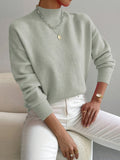 Kuscheliger Pullover Damen mit Stehkragen und gerippten Bündchen | J&B - 1 - Jasminaboutique.com