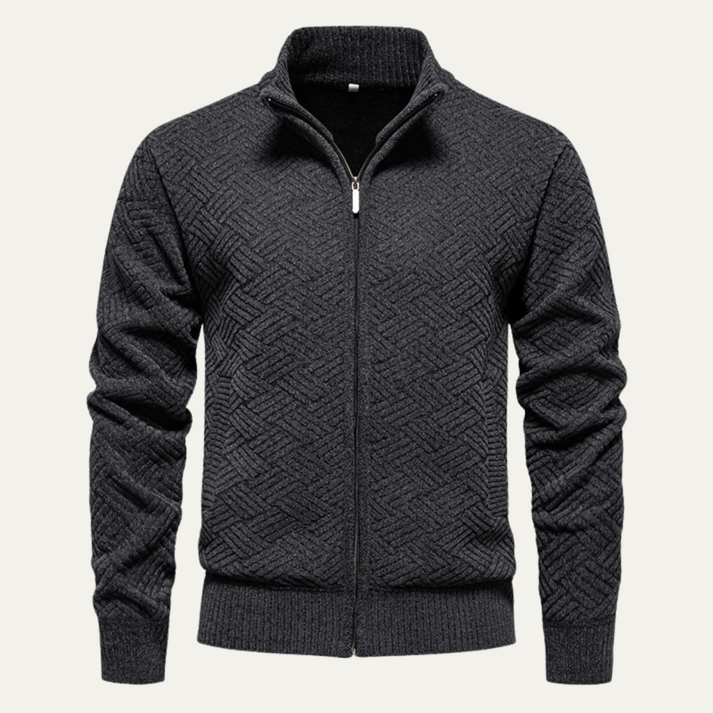 Herrenjacke mit Reißverschluss, strukturierter Passform und modernem Design | J&B - 2 - Jasminaboutique.com
