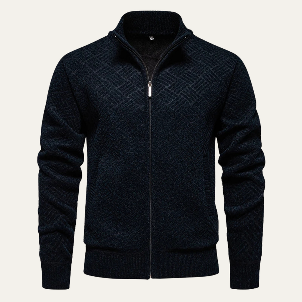 Herrenjacke mit Reißverschluss, strukturierter Passform und modernem Design | J&B - 4 - Jasminaboutique.com