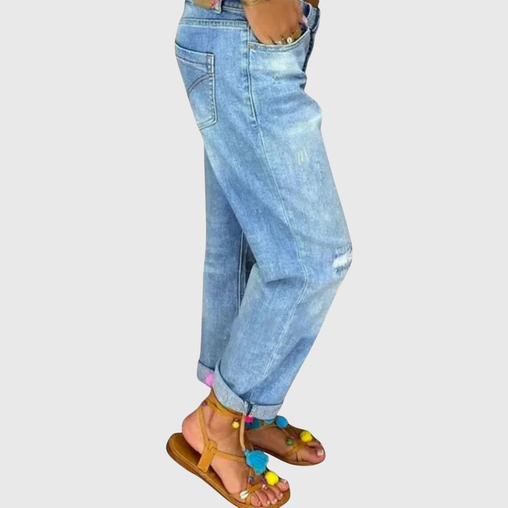 Damenjeans mit hoher Taille und Used-Look | J&B - 2 - Jasminaboutique.com