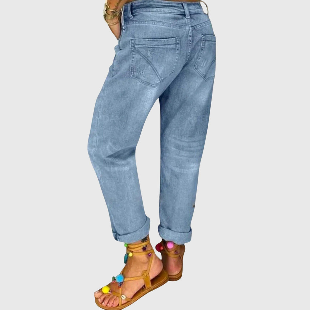 Damenjeans mit hoher Taille und Used-Look | J&B - 3 - Jasminaboutique.com