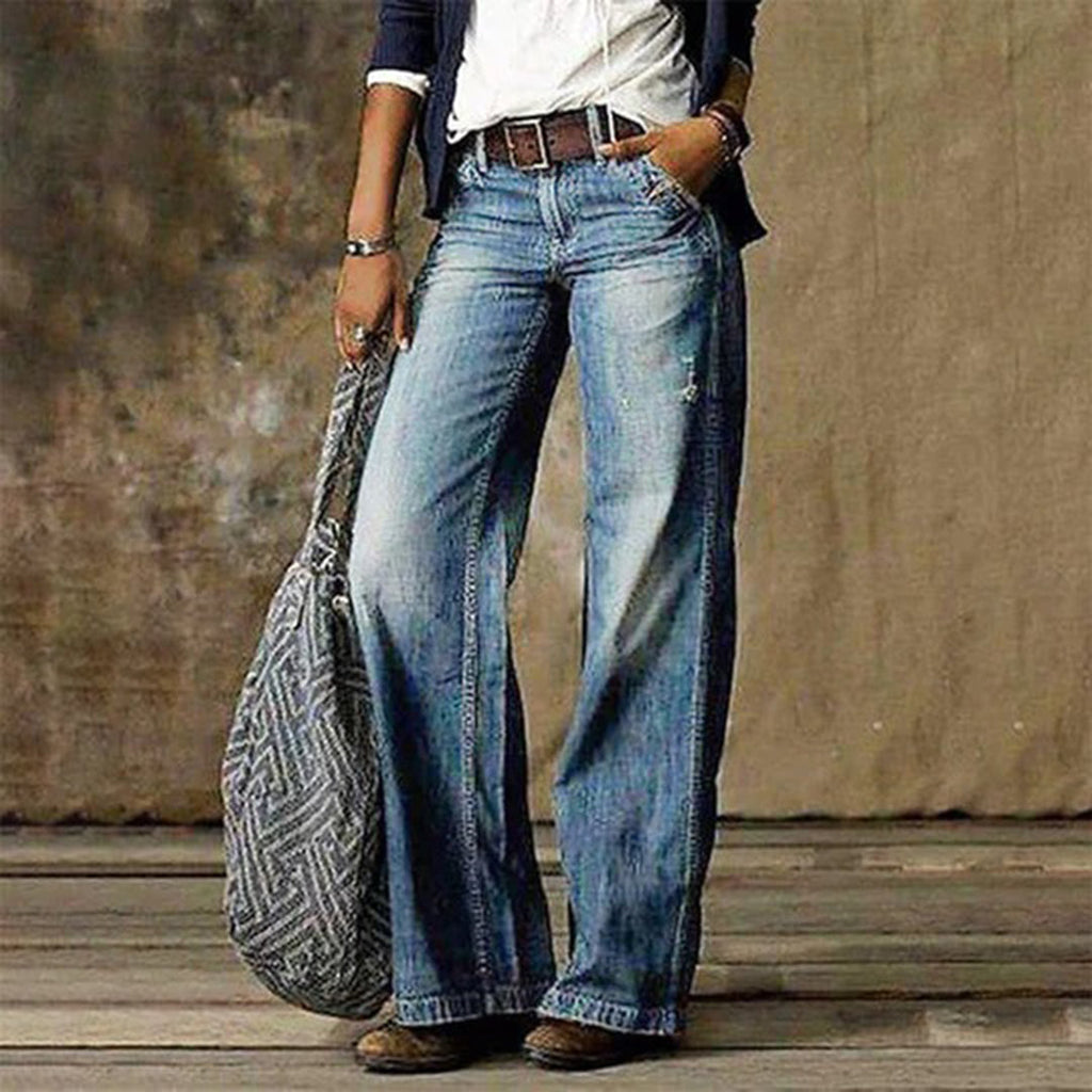 Weite Hose Damen in lässiger Passform mit Used-Details | J&B - 1 - Jasminaboutique.com