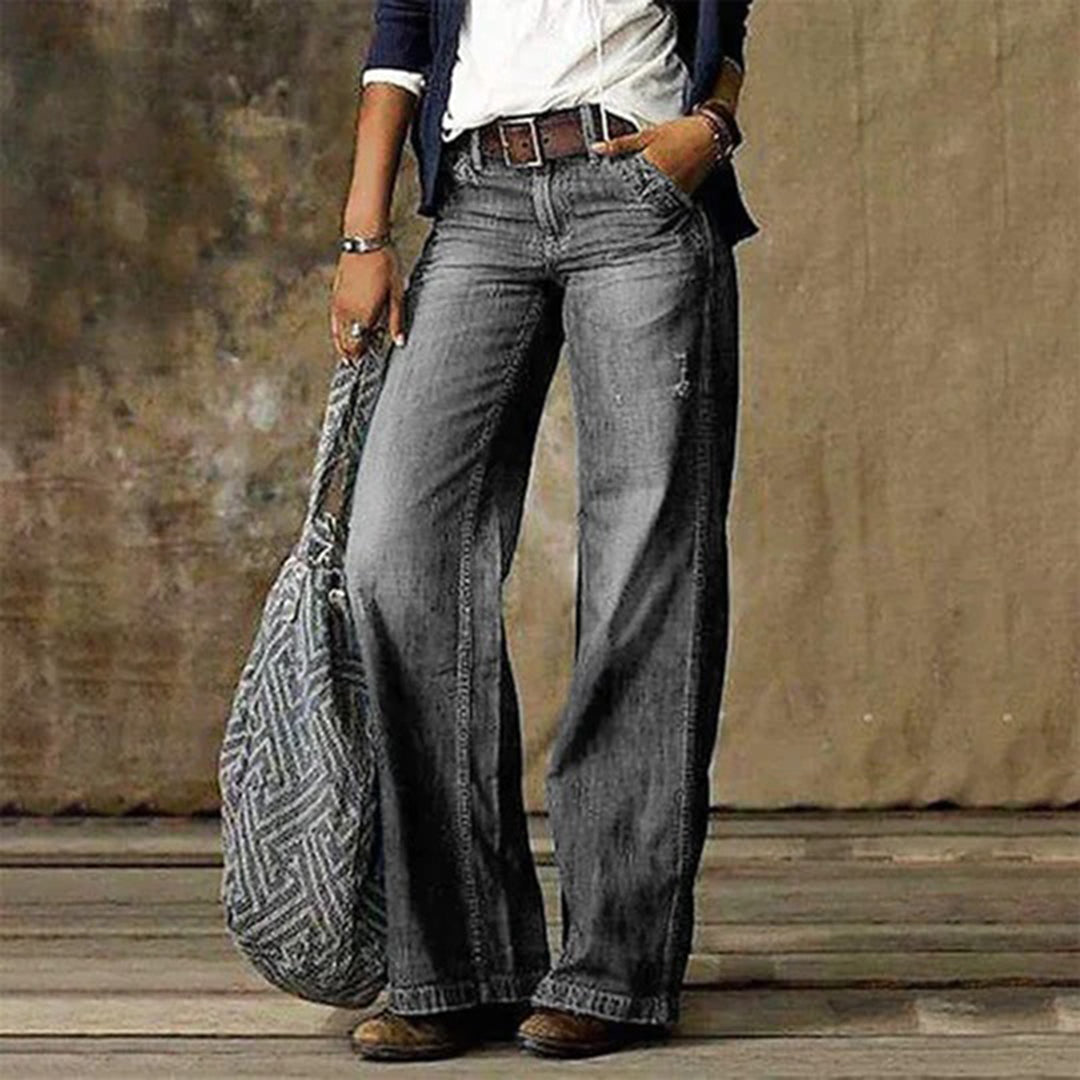 Weite Hose Damen in lässiger Passform mit Used-Details | J&B - 3 - Jasminaboutique.com