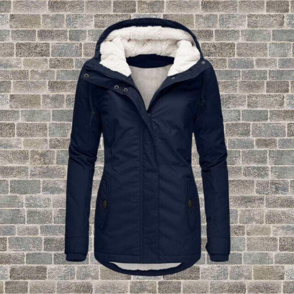 Damen-Winterjacke mit Kapuze und kuscheligem Futter - 1 - Jasminaboutique.com