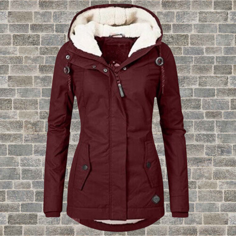 Damen-Winterjacke mit Kapuze und kuscheligem Futter - 4 - Jasminaboutique.com