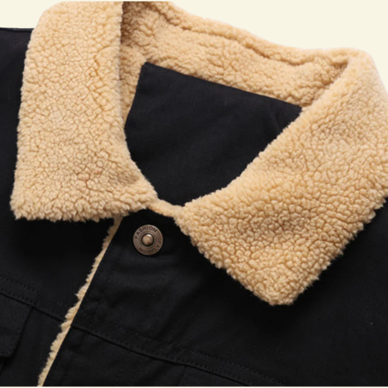 Herrenjacke mit Sherpa-Futter und Knopfverschluss - 3 - Jasminaboutique.com