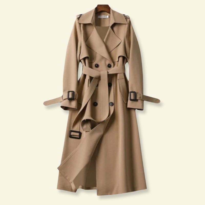 Trenchcoat für Damen, zweireihig, elegantes Design - 1 - Jasminaboutique.com