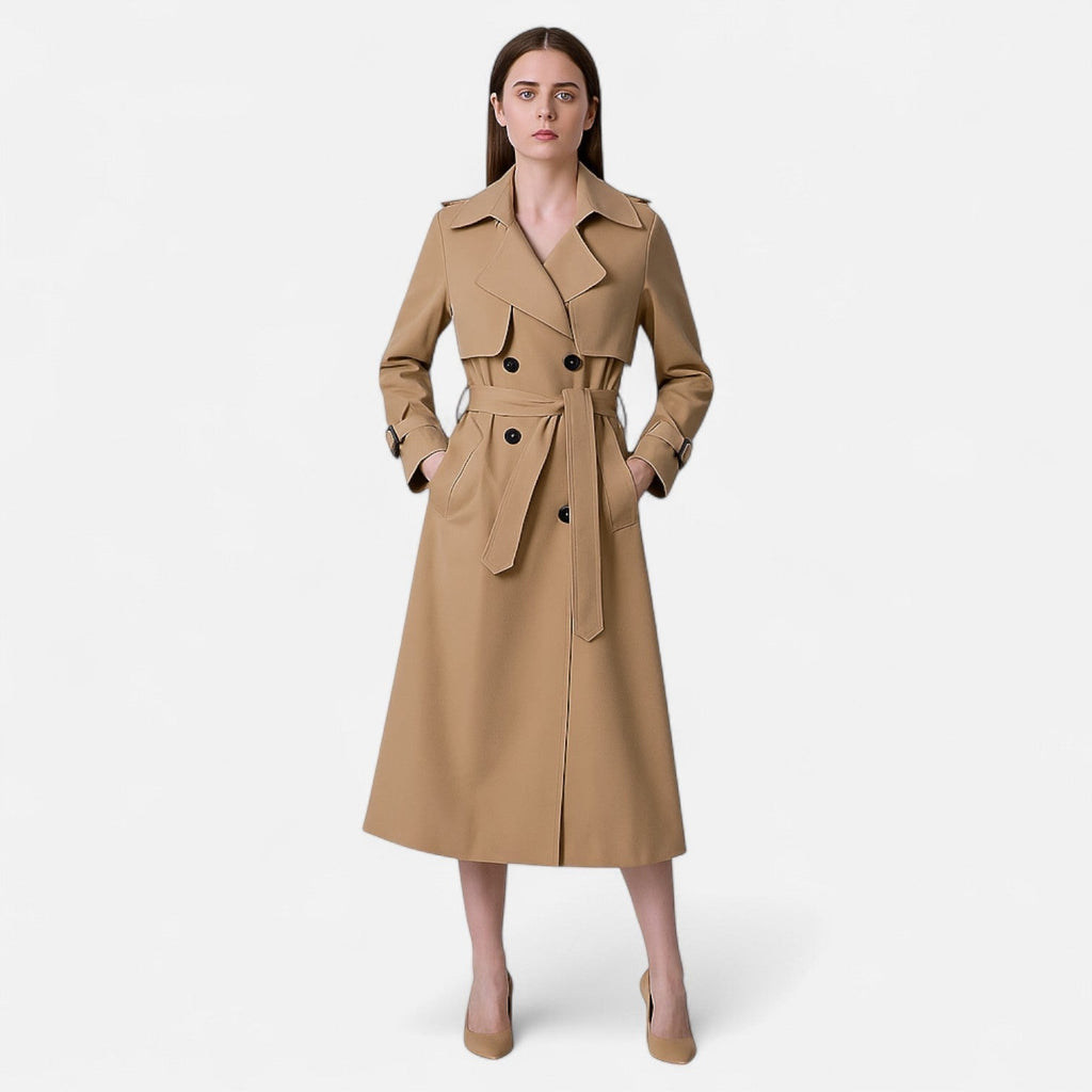 Trenchcoat für Damen, zweireihig, elegantes Design - 2 - Jasminaboutique.com
