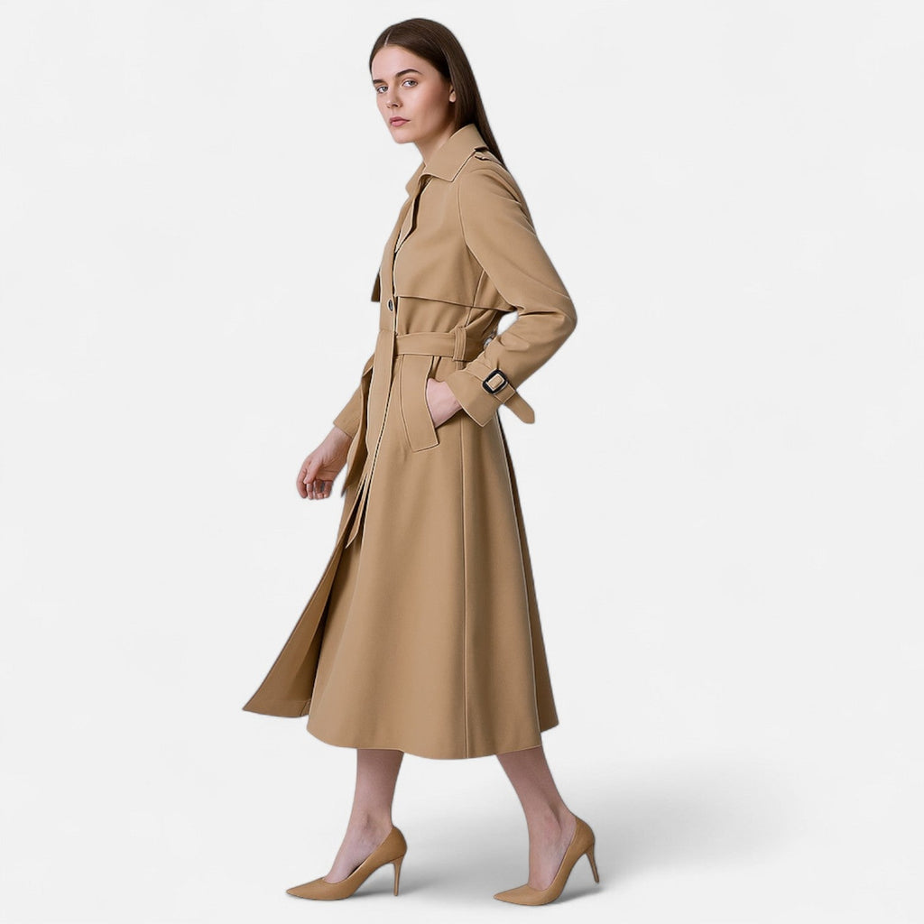 Trenchcoat für Damen, zweireihig, elegantes Design - 3 - Jasminaboutique.com