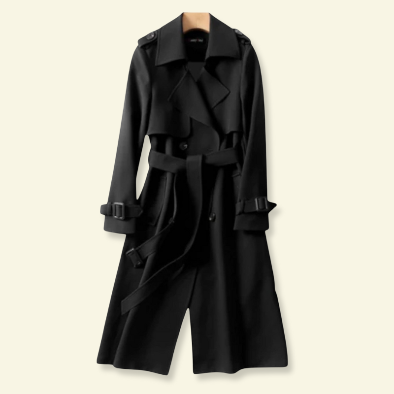 Trenchcoat für Damen, zweireihig, elegantes Design - 6 - Jasminaboutique.com