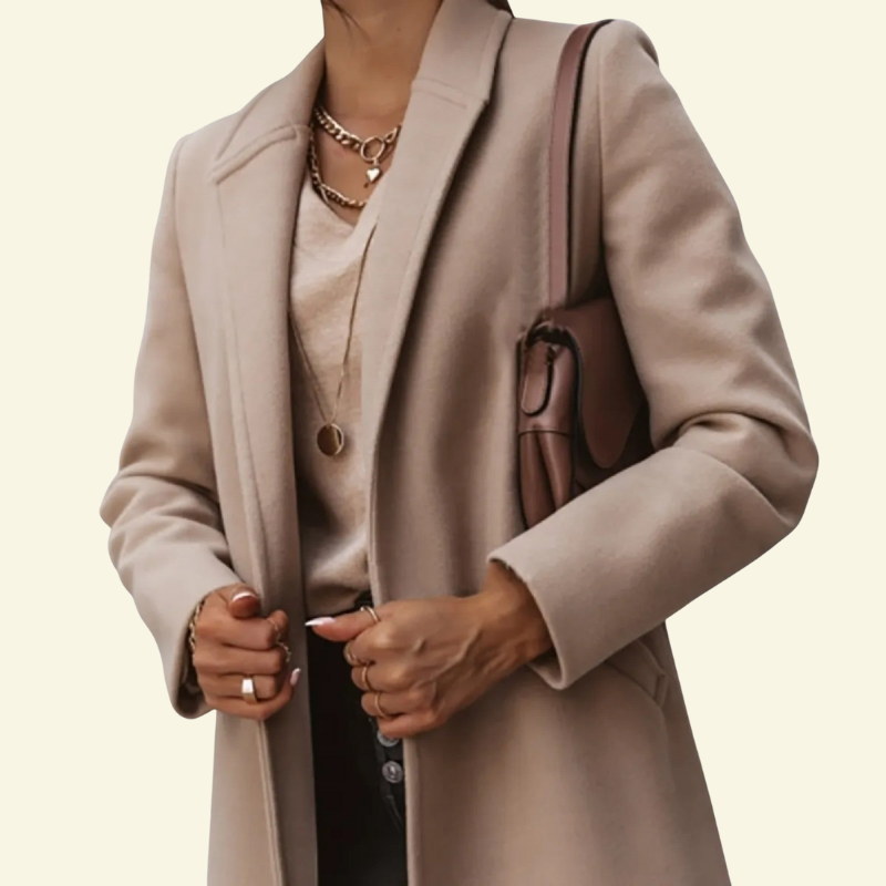 Damenmantel mit taillierter Silhouette und elegantem Kragen | J&B - 3 - Jasminaboutique.com