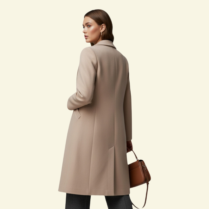 Damenmantel mit taillierter Silhouette und elegantem Kragen | J&B - 4 - Jasminaboutique.com