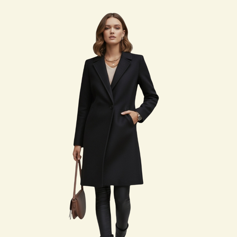 Damenmantel mit taillierter Silhouette und elegantem Kragen | J&B - 8 - Jasminaboutique.com