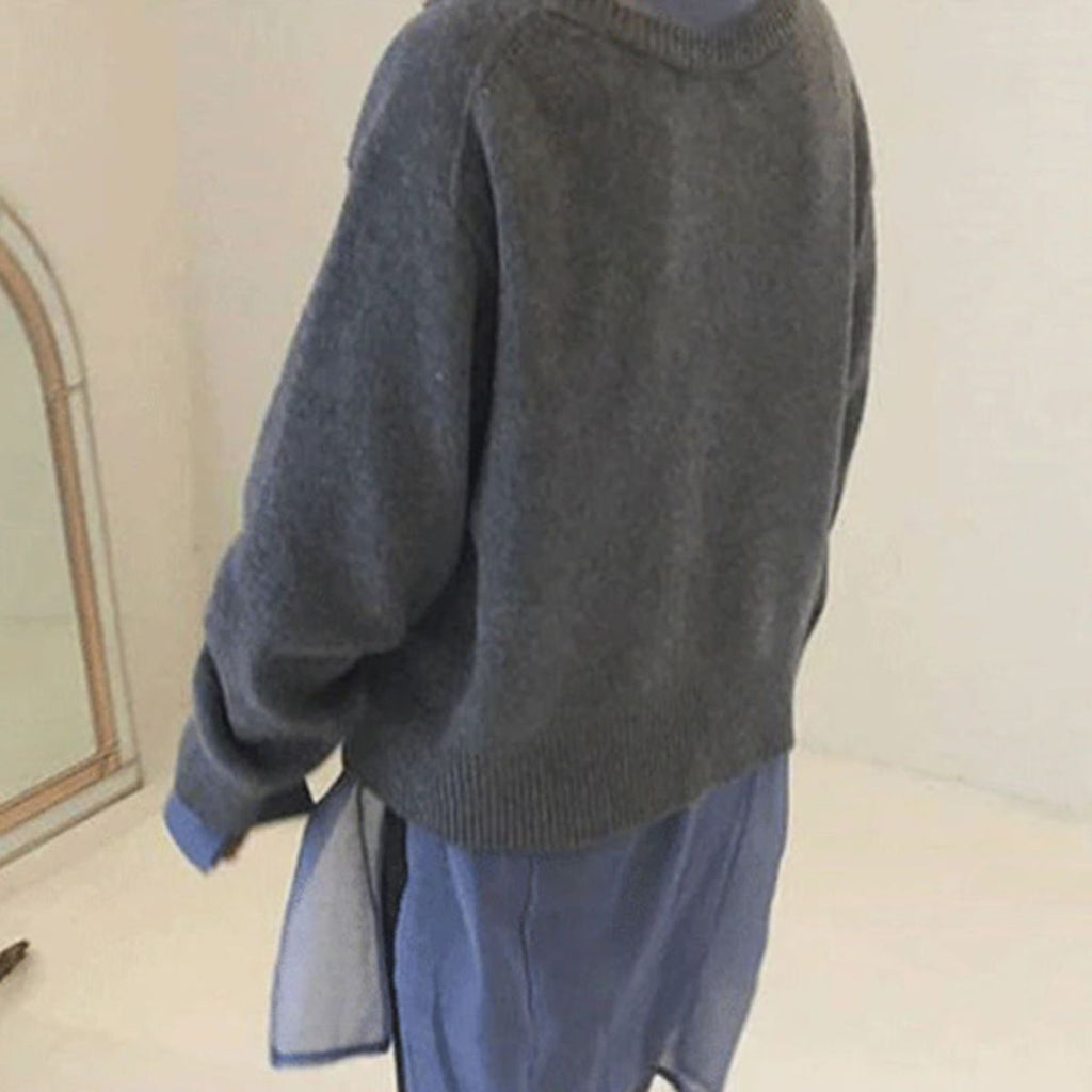 Damenpullover aus weichem Strick mit Knopfleiste und lockerer Passform - 7 - Jasminaboutique.com