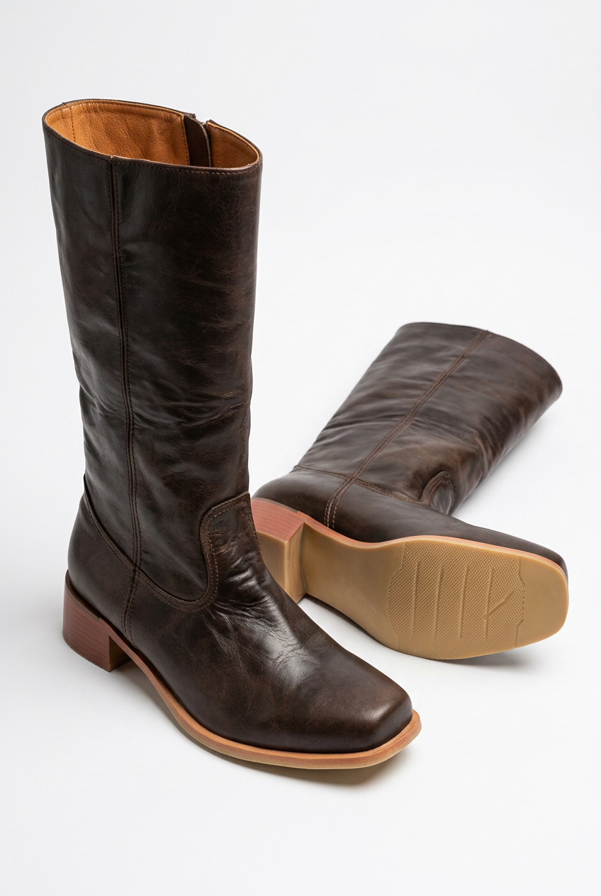 Wadenhohe Stiefel für Damen – Elegantes Modell mit geschlossener Spitze und Blockabsatz - 16 - Jasminaboutique.com