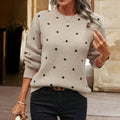Damenpullover in lockerer Passform mit verspieltem Punktmuster - 1 - Jasminaboutique.com