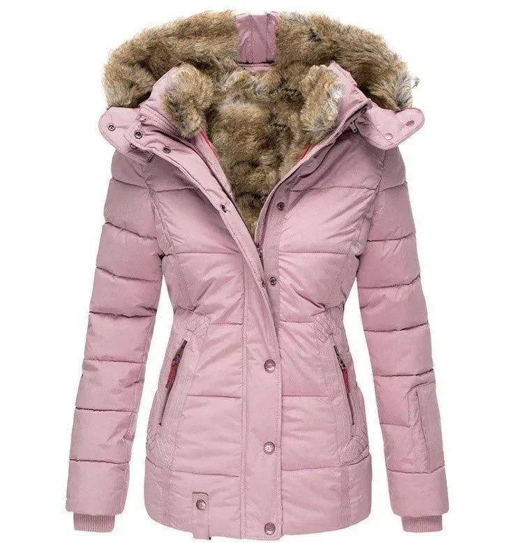 Damen-Winterjacke mit Kapuze – Stilvolles, figurbetontes Design - 6 - Jasminaboutique.com