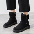 Damen-Stiefeletten mit niedrigem, quadratischem Absatz und weichem Futter - 1 - Jasminaboutique.com