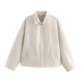 Lässige Damenjacke in lockerer Passform mit Reißverschluss - 1 - Jasminaboutique.com