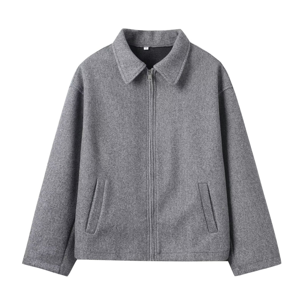 Lässige Damenjacke in lockerer Passform mit Reißverschluss - 10 - Jasminaboutique.com