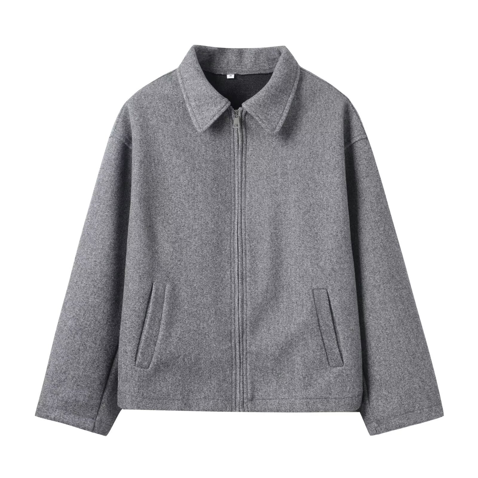 Lässige Damenjacke in lockerer Passform mit Reißverschluss - 10 - Jasminaboutique.com
