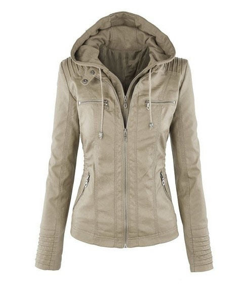 Damenjacke mit Kapuze und Reißverschluss in strukturierter Passform - 1 - Jasminaboutique.com