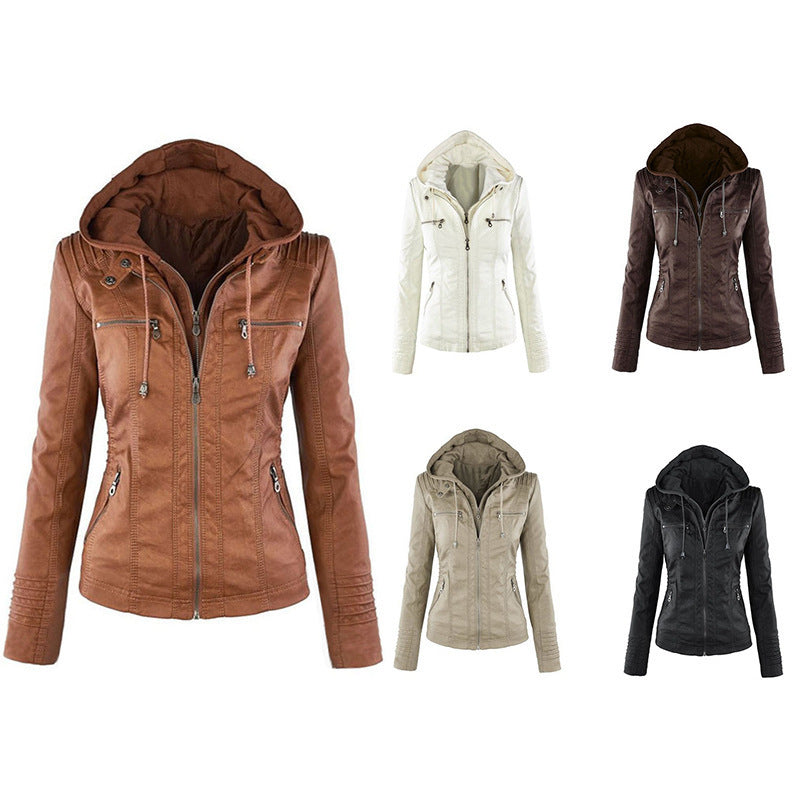 Damenjacke mit Kapuze und Reißverschluss in strukturierter Passform - 5 - Jasminaboutique.com