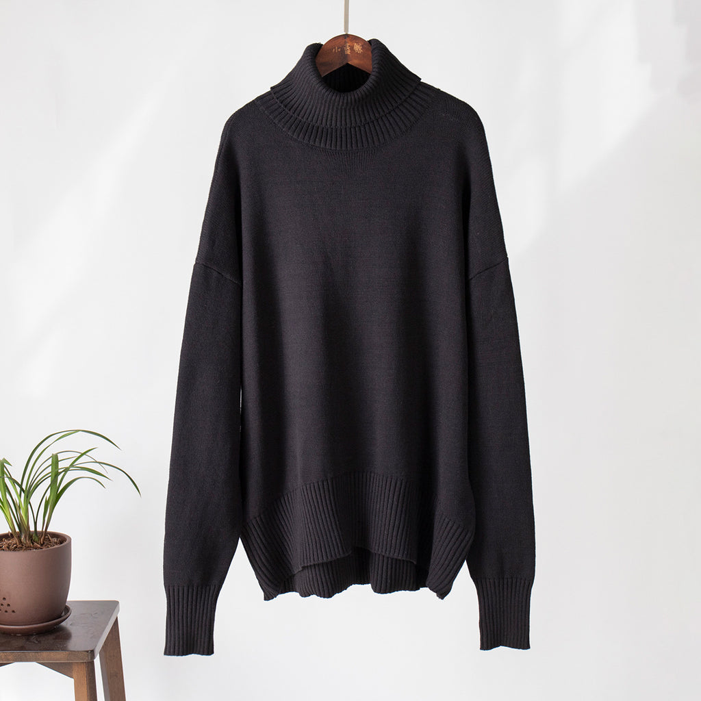 Damenpullover in lockerer Passform mit Rollkragen und langen Ärmeln - 13 - Jasminaboutique.com