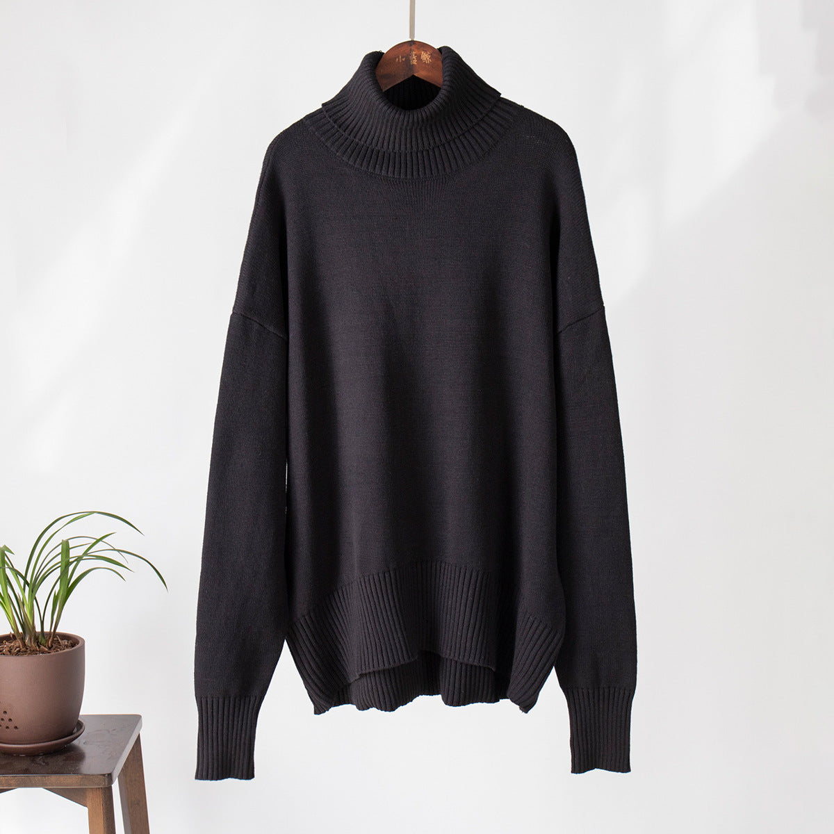 Damenpullover in lockerer Passform mit Rollkragen und langen Ärmeln - 13 - Jasminaboutique.com