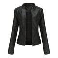 Moto-Jacke für Damen aus Kunstleder mit Reißverschluss vorne und Taschen - 7 - Jasminaboutique.com