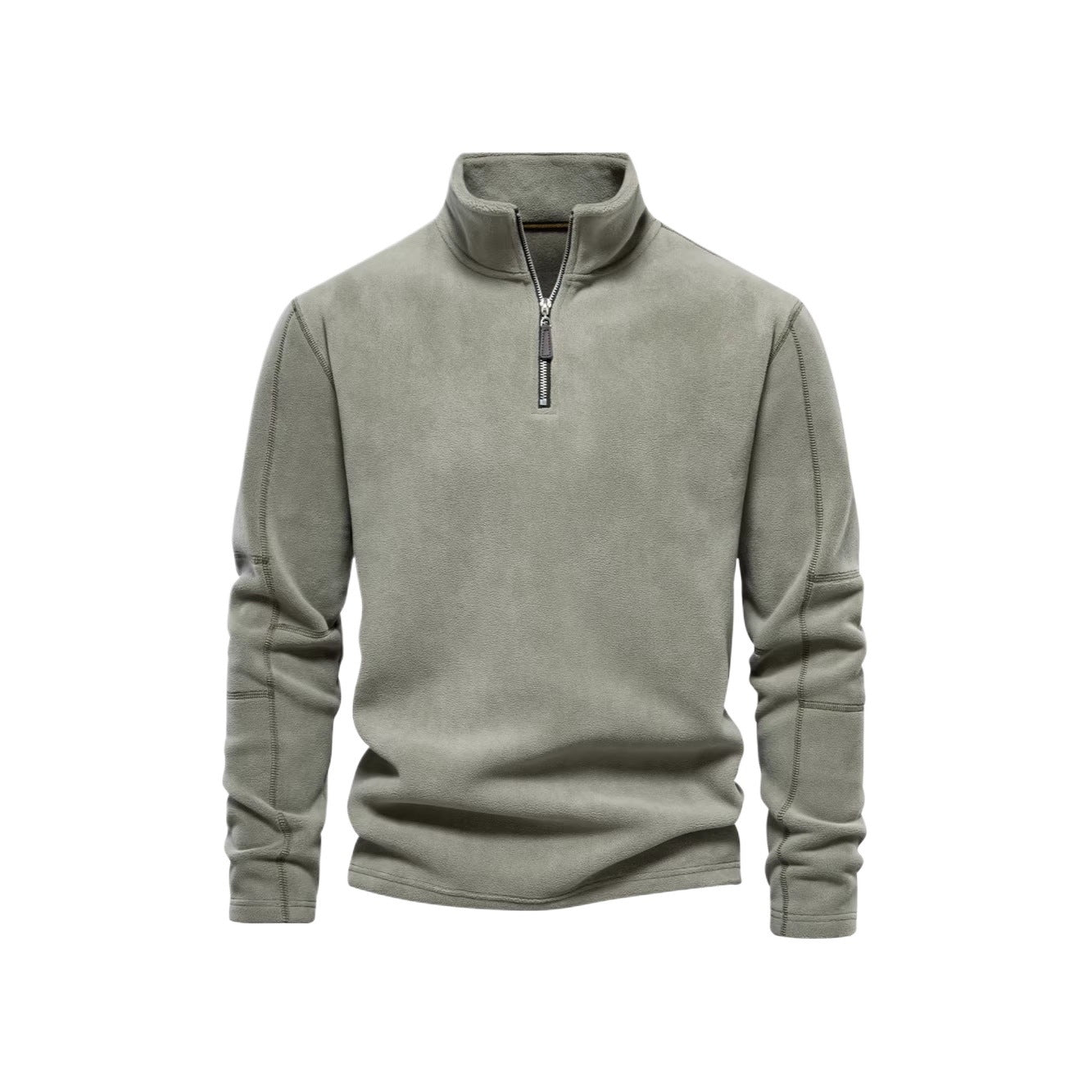 Herrenjacke mit halbem Reißverschluss, Fleecefutter und Stehkragen - 3 - Jasminaboutique.com