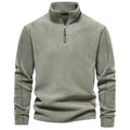 Herrenjacke mit halbem Reißverschluss, Fleecefutter und Stehkragen - 10 - Jasminaboutique.com
